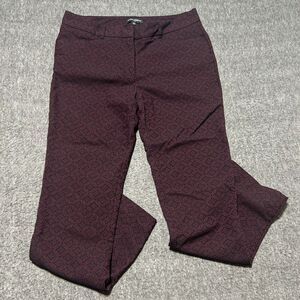 Mario Serrani Pants Italy Size 10 Burgundy Chino Ankle Casual Business Womens‎